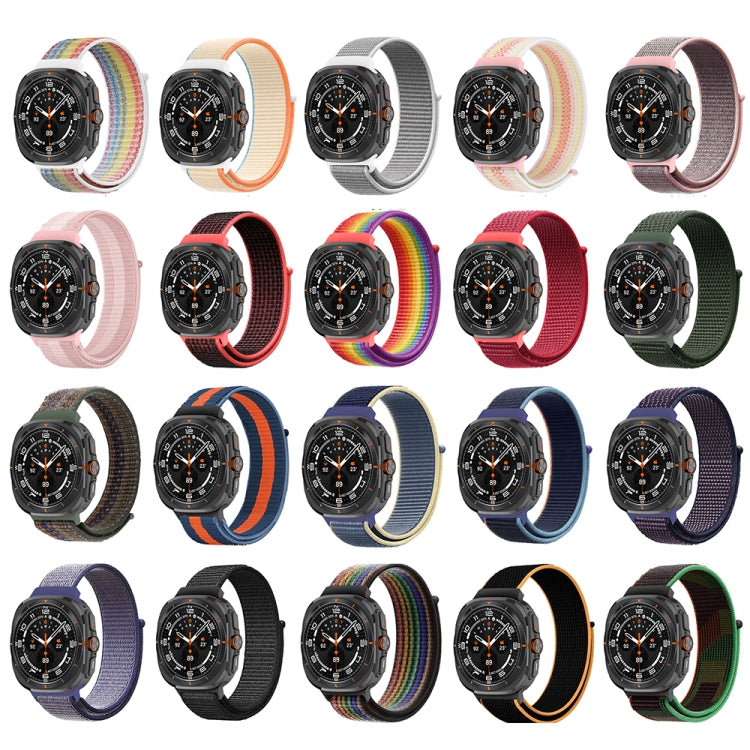 For Samsung Galaxy Watch Ultra 47mm Plastic Connector Nylon Loop Watch Band(Rainbow) - Watch Bands by buy2fix | Online Shopping UK | buy2fix