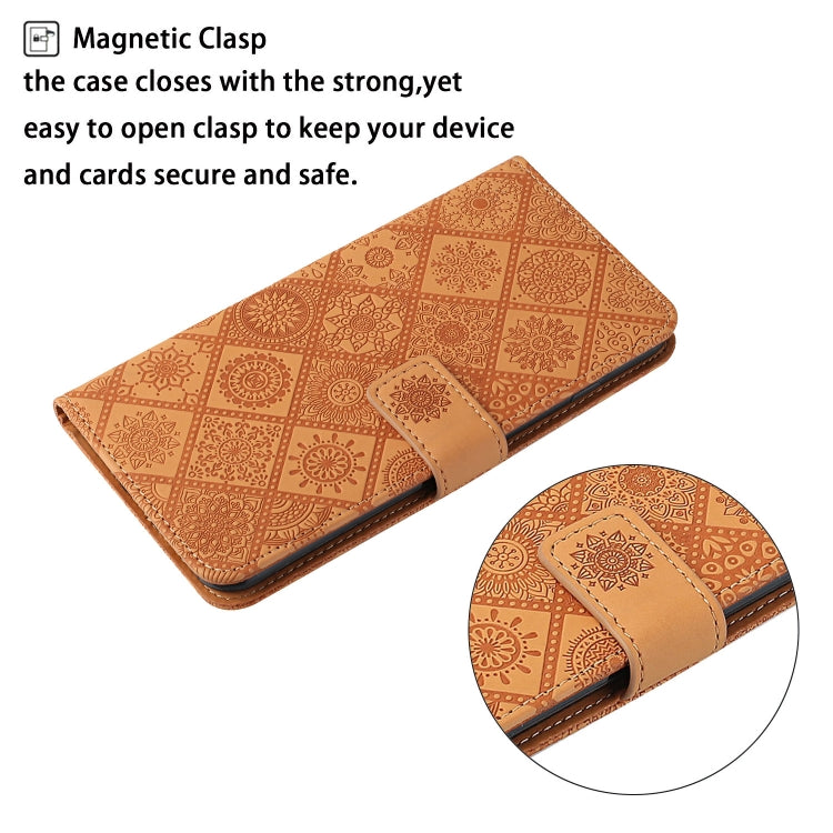 For Samsung Galaxy S25+ 5G Ethnic Style Embossed Pattern Leather Phone Case(Brown) - Galaxy S25+ 5G Cases by buy2fix | Online Shopping UK | buy2fix