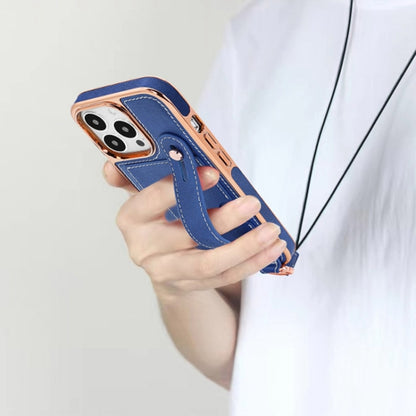 For iPhone 16 Pro Max VIETAO Card Slot Wristband Phone Case with Lanyard(Orange) - iPhone 16 Pro Max Cases by VIETAO | Online Shopping UK | buy2fix