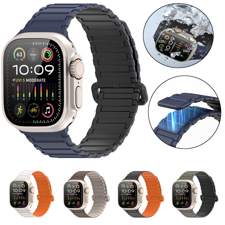 For Apple Watch SE 44mm DUX DUCIS KJ Series Magnetic Buckle Silicone Watch Band(Starlight Orange) - Watch Bands by DUX DUCIS | Online Shopping UK | buy2fix