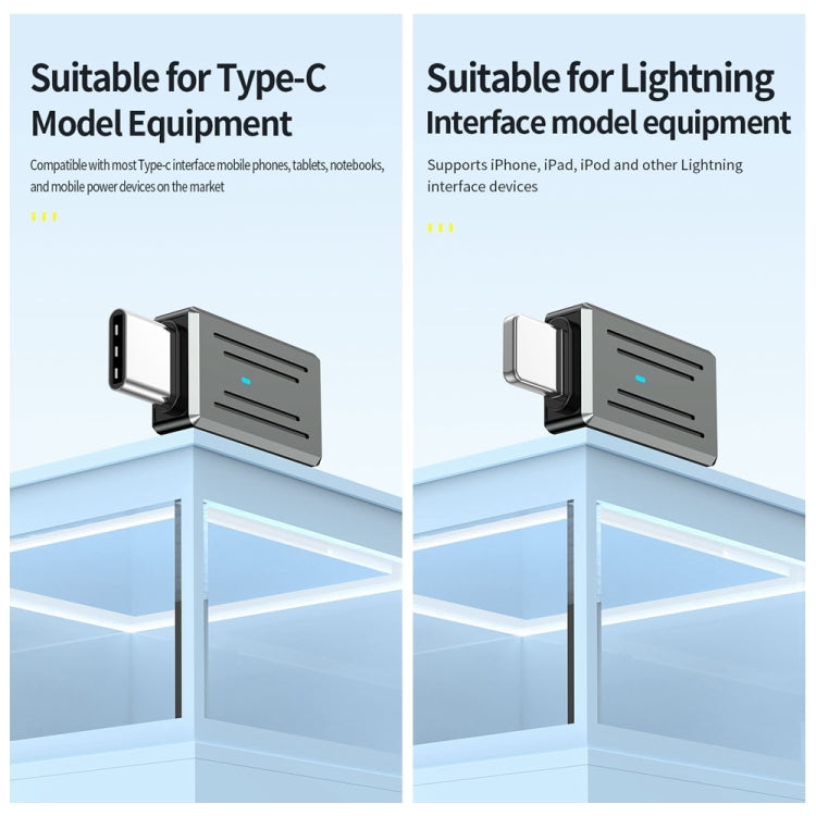 USB-C / Type-C Male to 8 Pin Female Zinc Alloy PD Adapter, Support Fast Charging / Data Transmission(Gun Metal) - Converter & Adapter by buy2fix | Online Shopping UK | buy2fix