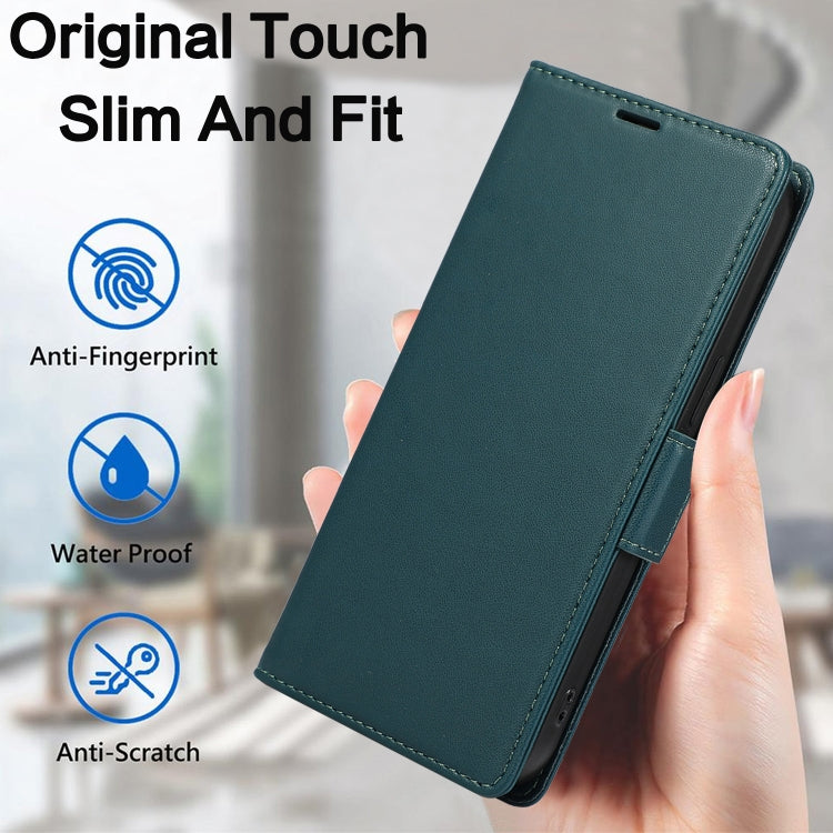 For iPhone 16 Pro Side Buckle RFID Anti-theft Leather Phone Case(Green) - iPhone 16 Pro Cases by buy2fix | Online Shopping UK | buy2fix