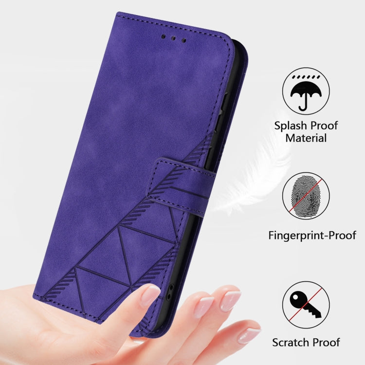 For OnePlus 12 5G Global Crossbody 3D Embossed Flip Leather Phone Case(Purple) - OnePlus Cases by buy2fix | Online Shopping UK | buy2fix