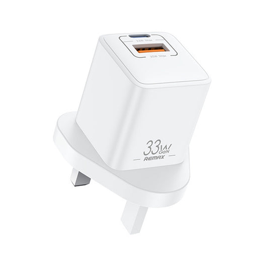 REMAX RP-U26 33W USB+USB-C / Type-C GaN Fast Charging Charger, Specification:UK Plug(White) - USB Charger by REMAX | Online Shopping UK | buy2fix