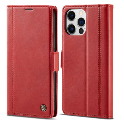 For iPhone 16 Pro Max LC.IMEEKE Skin-friendly Card Slots Leather Phone Case(Red) - iPhone 16 Pro Max Cases by LC.IMEEKE | Online Shopping UK | buy2fix