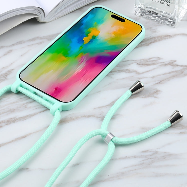 For iPhone 16 Pro Max Candy Colors TPU Protective Phone Case with Lanyard(Mint Green) - iPhone 16 Pro Max Cases by buy2fix | Online Shopping UK | buy2fix