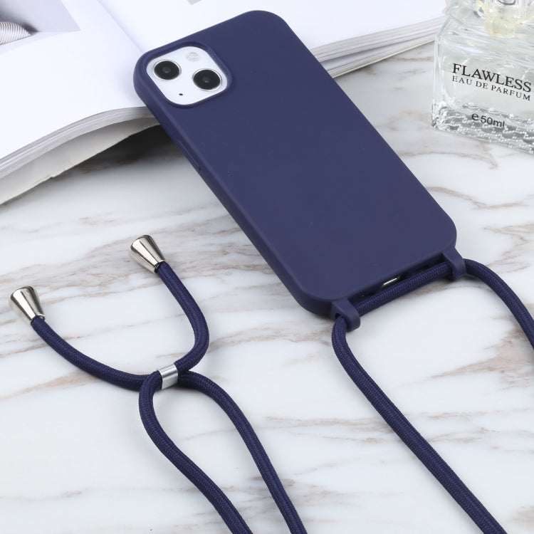 For iPhone 16 Pro Max Candy Colors TPU Protective Phone Case with Lanyard(Dark Blue) - iPhone 16 Pro Max Cases by buy2fix | Online Shopping UK | buy2fix