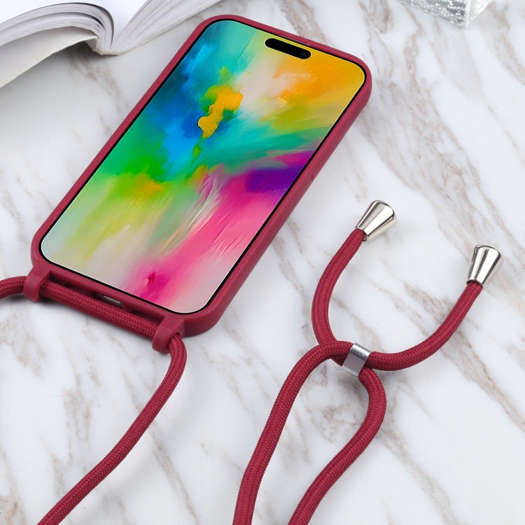 For iPhone 16 Pro Candy Colors TPU Protective Phone Case with Lanyard (Red) - iPhone 16 Pro Cases by buy2fix | Online Shopping UK | buy2fix