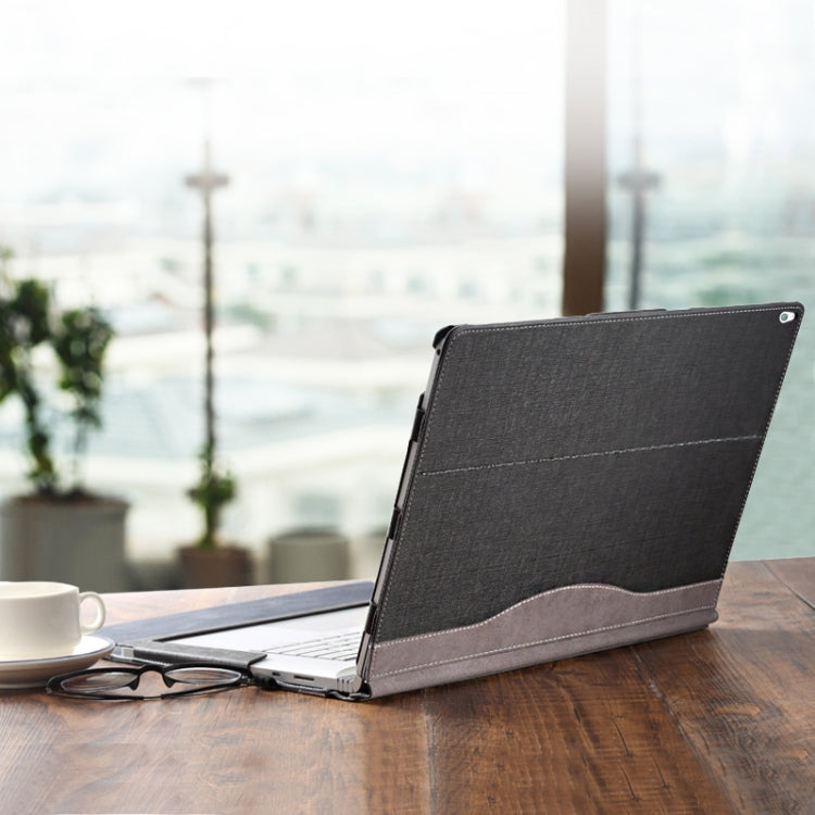 For Microsoft Surface Book 3 / 2 15 inch PU Leather Laptop Protective Case with Screen Stand(Black) - 15 inch by buy2fix | Online Shopping UK | buy2fix