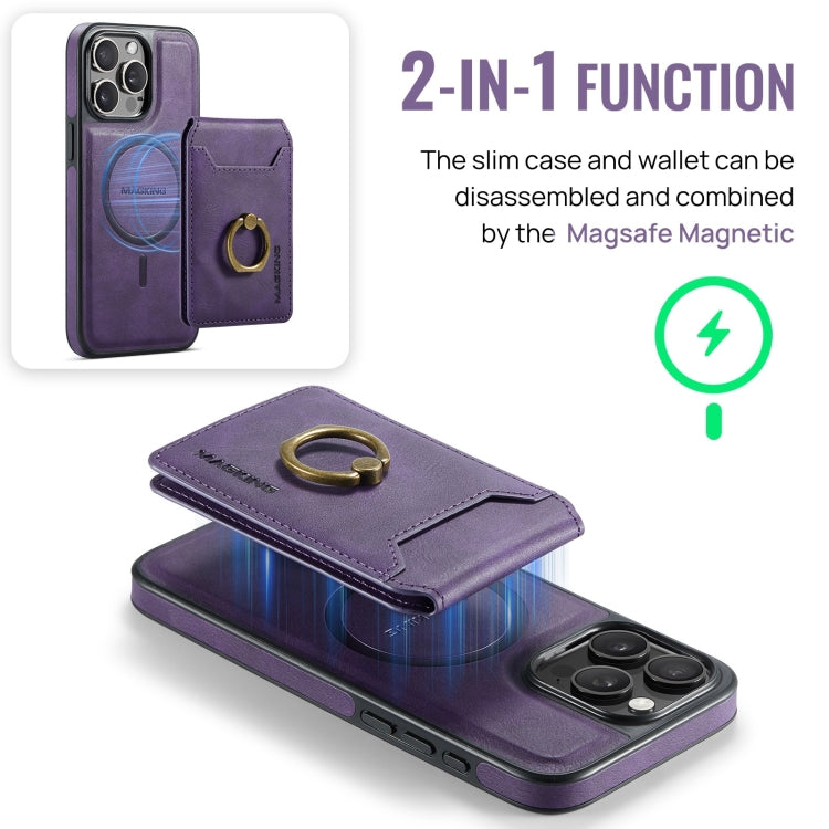 For iPhone 14 Pro DG.MING K1 MagSafe Detachable Wallet RFID Back Cover Phone Case(Purple) - iPhone 14 Pro Cases by DG.MING | Online Shopping UK | buy2fix