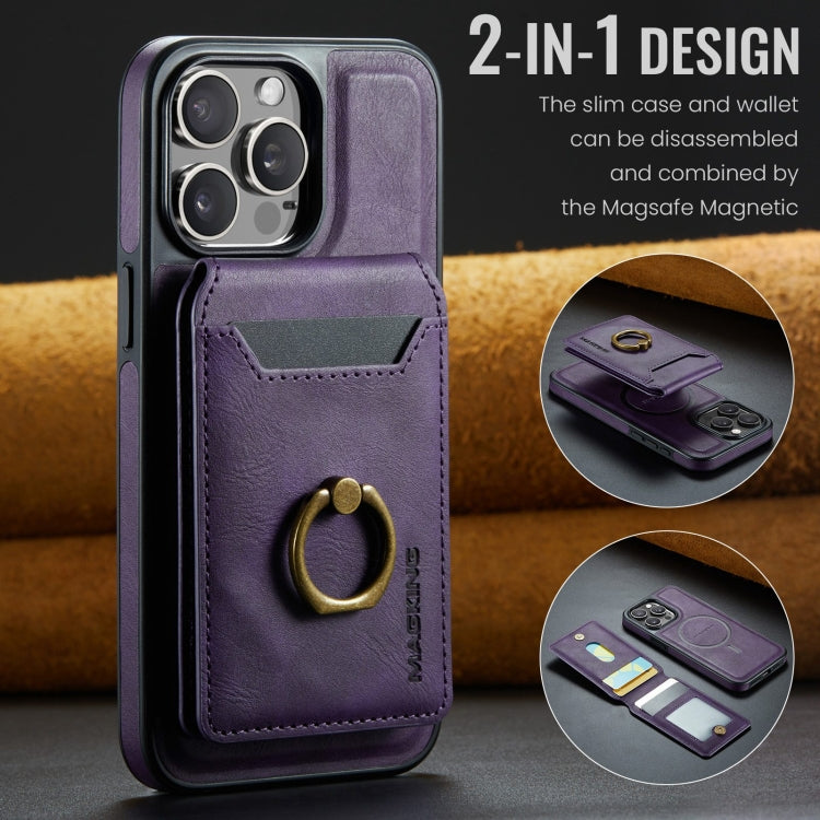 For iPhone 14 Pro Max DG.MING K1 MagSafe Detachable Wallet RFID Back Cover Phone Case(Purple) - iPhone 14 Pro Max Cases by DG.MING | Online Shopping UK | buy2fix