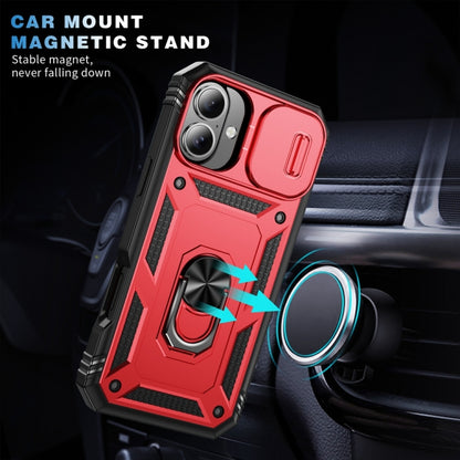 For iPhone 16 Plus Sliding Camshield TPU + PC Phone Case with Holder(Red+Black) - iPhone 16 Plus Cases by buy2fix | Online Shopping UK | buy2fix