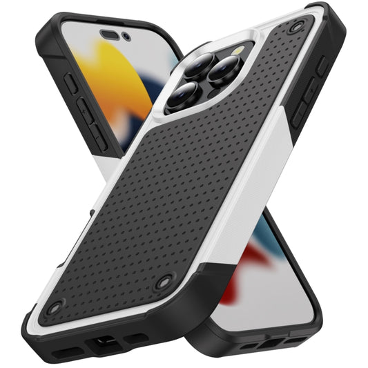 For iPhone 16 Pro PC + TPU Shockproof Protective Phone Case(White+Black) - iPhone 16 Pro Cases by buy2fix | Online Shopping UK | buy2fix