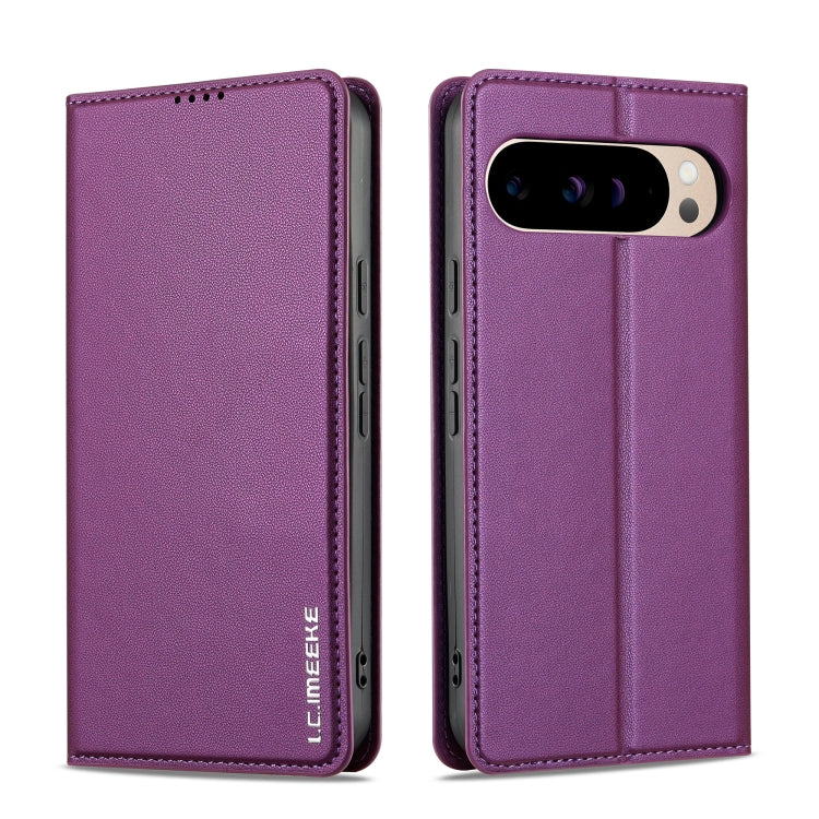 For Google Pixel 9 Pro / 9 LC.IMEEKE L1 Series Frosted Fine Texture PU Phone Case(Purple) - Google Cases by LC.IMEEKE | Online Shopping UK | buy2fix