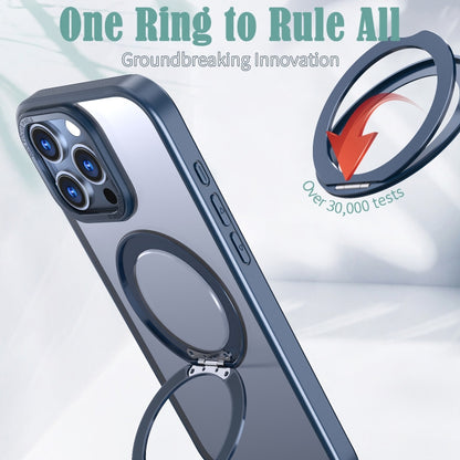 For iPhone 16 Pro Max Wing Series MagSafe Magnetic Ring Holder Phone Case(Blue) - iPhone 16 Pro Max Cases by buy2fix | Online Shopping UK | buy2fix