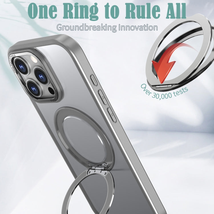 For iPhone 16 Pro Wing Series MagSafe Magnetic Ring Holder Phone Case(Titanium Gray) - iPhone 16 Pro Cases by buy2fix | Online Shopping UK | buy2fix