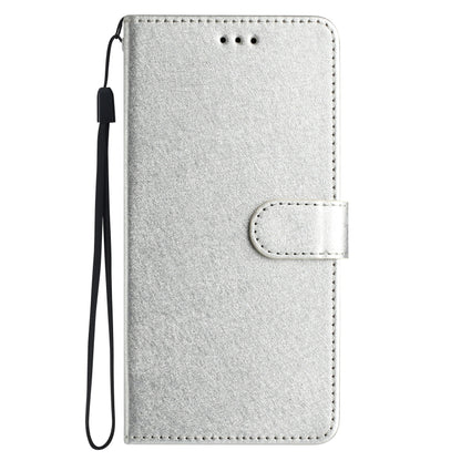 For iPhone 16 Silk Texture Horizontal Flip Leather Phone Case(Silver) - iPhone 16 Cases by buy2fix | Online Shopping UK | buy2fix