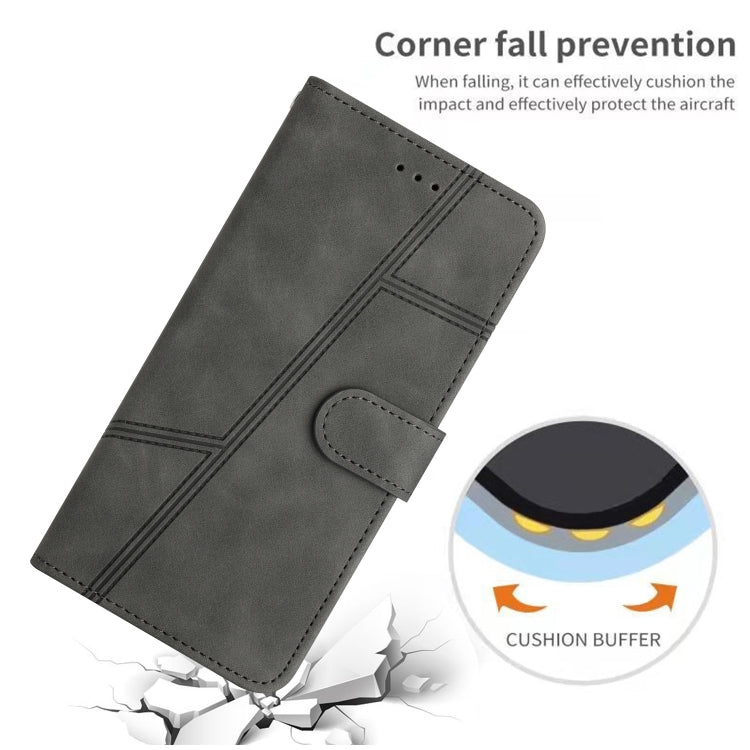 For iPhone 16 Skin-feel Stitching Leather Phone Case(Grey) - iPhone 16 Cases by buy2fix | Online Shopping UK | buy2fix