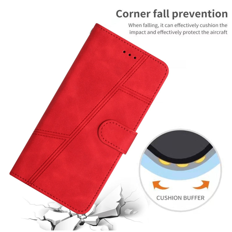 For iPhone 16 Skin-feel Stitching Leather Phone Case(Red) - iPhone 16 Cases by buy2fix | Online Shopping UK | buy2fix