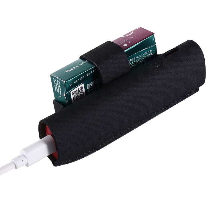 For IQOS ILUMA i ONE Electronic Cigarette Three-star Pattern Portable PU Storage Bag(Black) - E Cigarette Accessories by buy2fix | Online Shopping UK | buy2fix