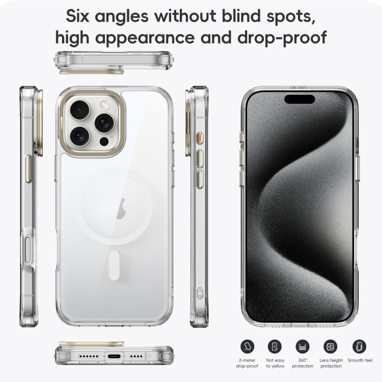 For iPhone 16 Mirror Crystal Clear Lens Holder MagSafe Magnetic Phone Case(Transparent) - iPhone 16 Cases by buy2fix | Online Shopping UK | buy2fix