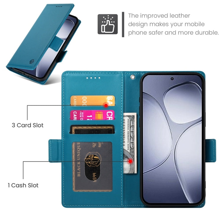 For Redmi K70 Ultra Side Buckle Magnetic Frosted Leather Phone Case(Blue) - Xiaomi Cases by buy2fix | Online Shopping UK | buy2fix