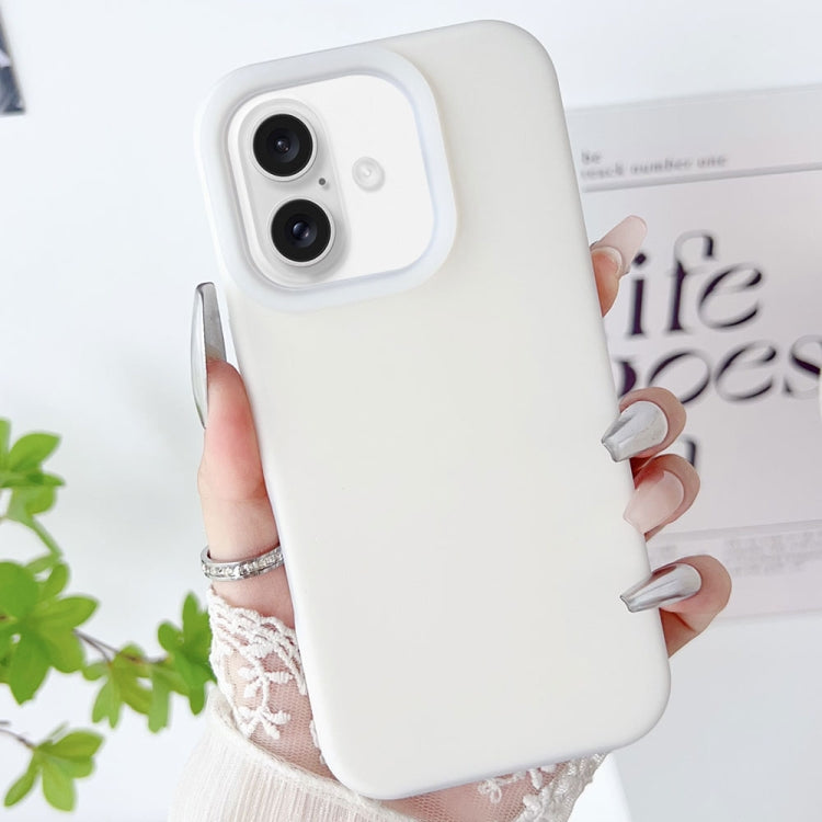 For iPhone 16 Plus PC Hybrid Liquid Silicone Jelly Phone Case(White) - iPhone 16 Plus Cases by buy2fix | Online Shopping UK | buy2fix