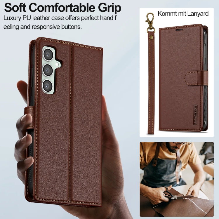 For Samsung Galaxy S23 FE 5G LC.IMEEKE L2 Series Detachable Magsafe PU Phone Case with Lanyard(Brown) - Galaxy S23 FE 5G Cases by LC.IMEEKE | Online Shopping UK | buy2fix