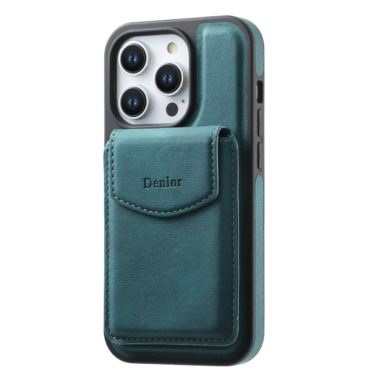 For iPhone 13 Pro Denior D20 Skin Feel MagSafe Holder Detachable Card Slot Phone Case(Blue) - iPhone 13 Pro Cases by Denior | Online Shopping UK | buy2fix