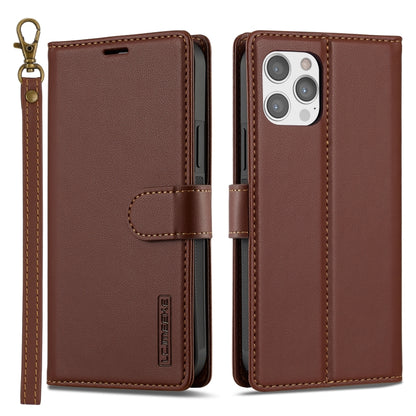 For iPhone 12 Pro Max LC.IMEEKE L2 Series Detachable Magsafe PU Phone Case with Lanyard(Brown) - iPhone 12 Pro Max Cases by LC.IMEEKE | Online Shopping UK | buy2fix