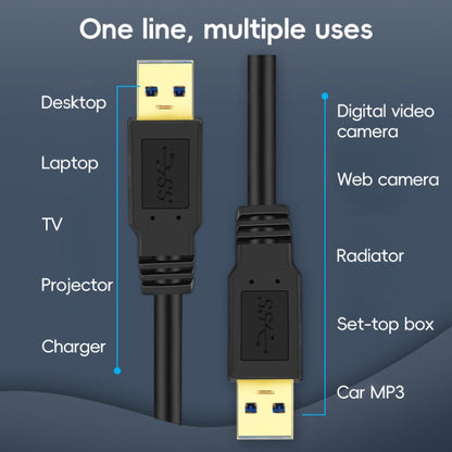 USB 3.0 Male To USB 3.0 Male Double End USB Cable, Length:0.6m(Black) - USB 3.0 by buy2fix | Online Shopping UK | buy2fix