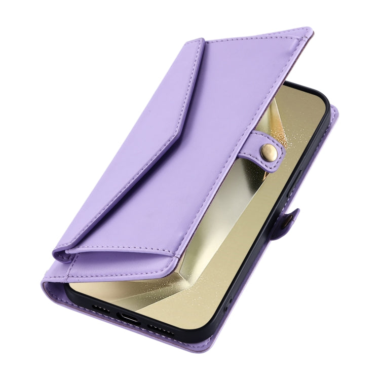 For Samsung Galaxy S25+ 5G Wallet Multi-card Slot Leather Phone Case with Lanyard(Purple) - Galaxy S25+ 5G Cases by buy2fix | Online Shopping UK | buy2fix