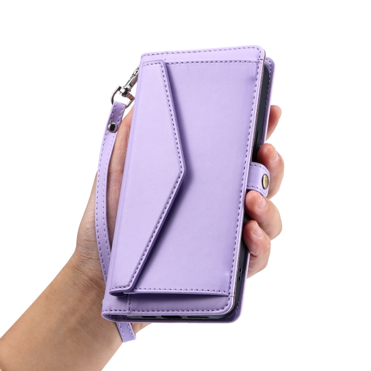 For Samsung Galaxy S25+ 5G Wallet Multi-card Slot Leather Phone Case with Lanyard(Purple) - Galaxy S25+ 5G Cases by buy2fix | Online Shopping UK | buy2fix