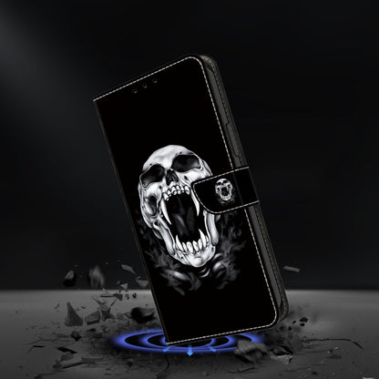 For iPhone 16 Pro Crystal Painted Leather Phone case(Skull) - iPhone 16 Pro Cases by buy2fix | Online Shopping UK | buy2fix