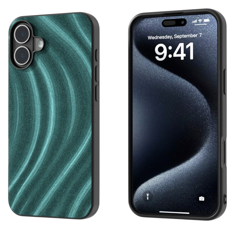 For iPhone 16 Plus Galactic Pattern Protective Phone Case(Green) - iPhone 16 Plus Cases by buy2fix | Online Shopping UK | buy2fix