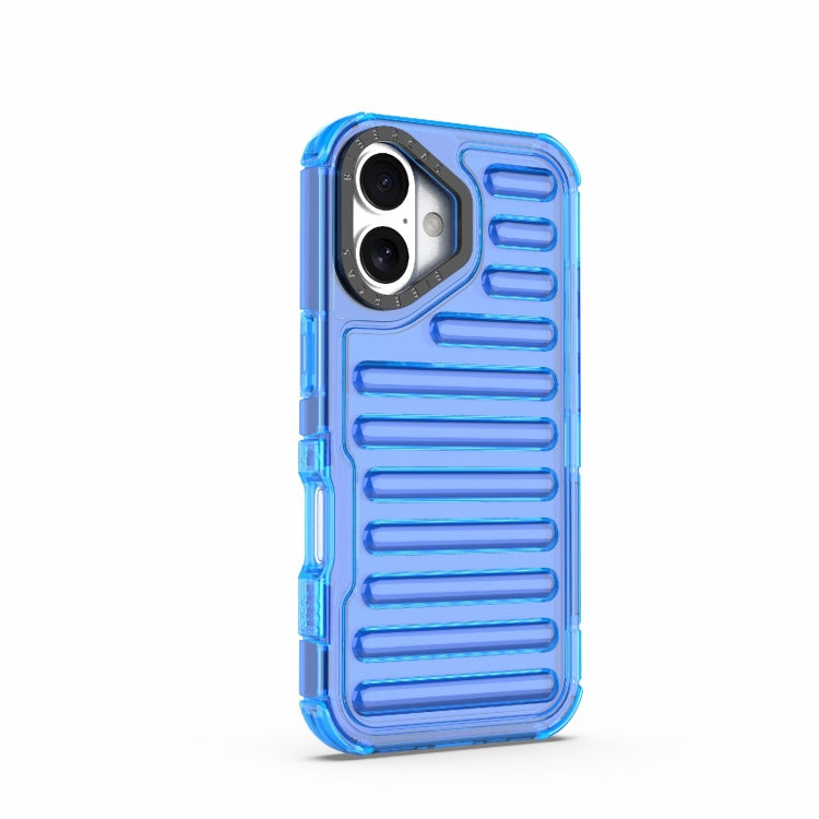 For iPhone 16 Plus High Transparency TPU Hybrid PC Airbag Phone Case(Transparent Blue) - iPhone 16 Plus Cases by buy2fix | Online Shopping UK | buy2fix