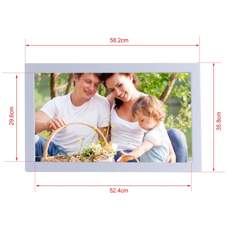 23.6 inch LED Screen Digital Photo Frame, Plug Type:US Plug(White) - 15 inch Above by buy2fix | Online Shopping UK | buy2fix