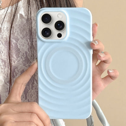 For iPhone 16 Pro Max Frosted Wave Texture MagSafe Magnetic TPU Phone Case(Blue) - iPhone 16 Pro Max Cases by buy2fix | Online Shopping UK | buy2fix