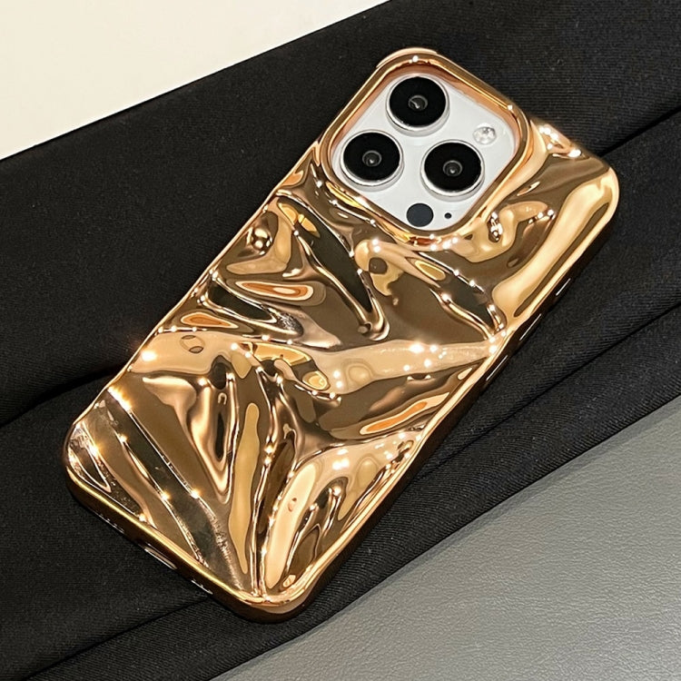 For iPhone 16 Pro Max Water Ripple Electroplating Paint TPU Phone Case(Bright Gold) - iPhone 16 Pro Max Cases by buy2fix | Online Shopping UK | buy2fix