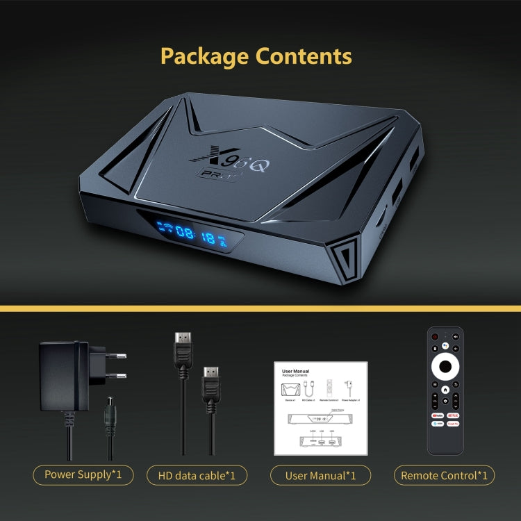 X96Q Pro+ Cortex-A55 Android 14 Octa-core CPU 4K HD Internet Set-top Box, RAM:4GB+32GB(EU Plug) - Others by buy2fix | Online Shopping UK | buy2fix