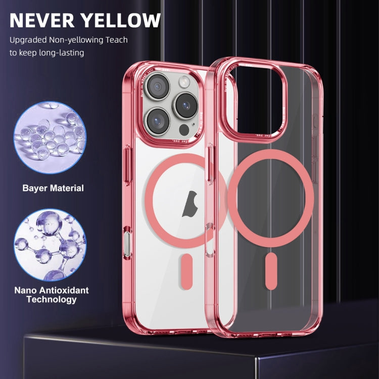 For iPhone 16 Pro Ice Color Magnetic Series Magsafe Magnetic PC Hybrid TPU Phone Case(Pink) - iPhone 16 Pro Cases by buy2fix | Online Shopping UK | buy2fix