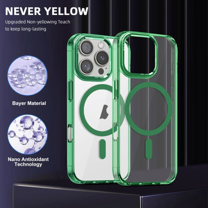 For iPhone 16 Pro Ice Color Magnetic Series Magsafe Magnetic PC Hybrid TPU Phone Case(Green) - iPhone 16 Pro Cases by buy2fix | Online Shopping UK | buy2fix