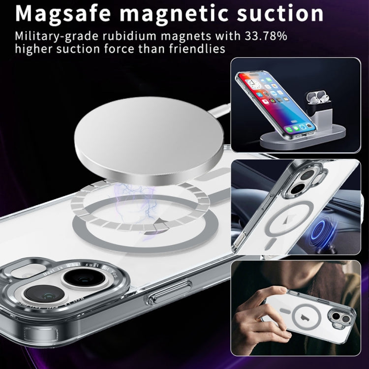 For iPhone 16 Plus Ice Color Magnetic Series Magsafe Magnetic PC Hybrid TPU Phone Case(Grey) - iPhone 16 Plus Cases by buy2fix | Online Shopping UK | buy2fix