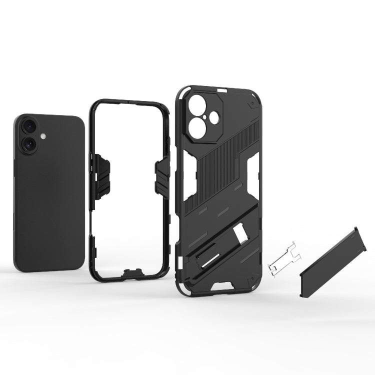 For iPhone 16 Punk Armor 2 in 1 PC + TPU Phone Case with Holder(White) - iPhone 16 Cases by buy2fix | Online Shopping UK | buy2fix