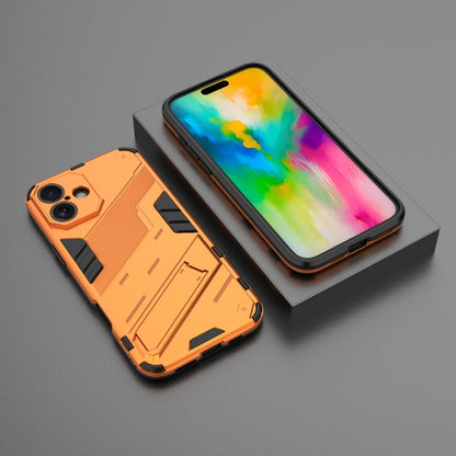 For iPhone 16 Punk Armor 2 in 1 PC + TPU Phone Case with Holder(Orange) - iPhone 16 Cases by buy2fix | Online Shopping UK | buy2fix