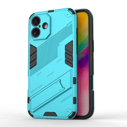 For iPhone 16 Punk Armor 2 in 1 PC + TPU Phone Case with Holder(Blue) - iPhone 16 Cases by buy2fix | Online Shopping UK | buy2fix