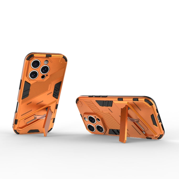 For iPhone 16 Pro Punk Armor 2 in 1 PC + TPU Phone Case with Holder(Orange) - iPhone 16 Pro Cases by buy2fix | Online Shopping UK | buy2fix