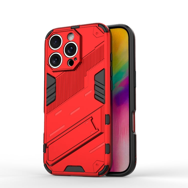 For iPhone 16 Pro Max Punk Armor 2 in 1 PC + TPU Phone Case with Holder(Red) - iPhone 16 Pro Max Cases by buy2fix | Online Shopping UK | buy2fix