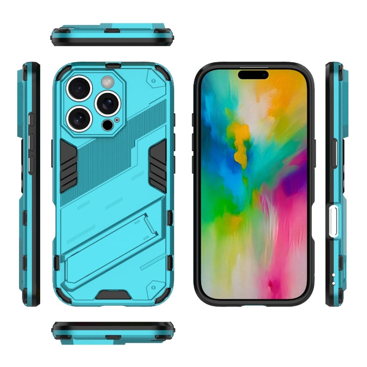 For iPhone 16 Pro Max Punk Armor 2 in 1 PC + TPU Phone Case with Holder(Blue) - iPhone 16 Pro Max Cases by buy2fix | Online Shopping UK | buy2fix