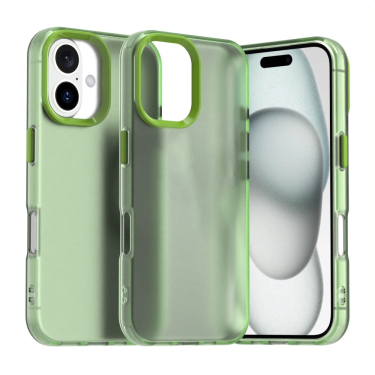 For iPhone 16 Candy PC Hybrid TPU Shockproof Phone Case(Green) - iPhone 16 Cases by buy2fix | Online Shopping UK | buy2fix